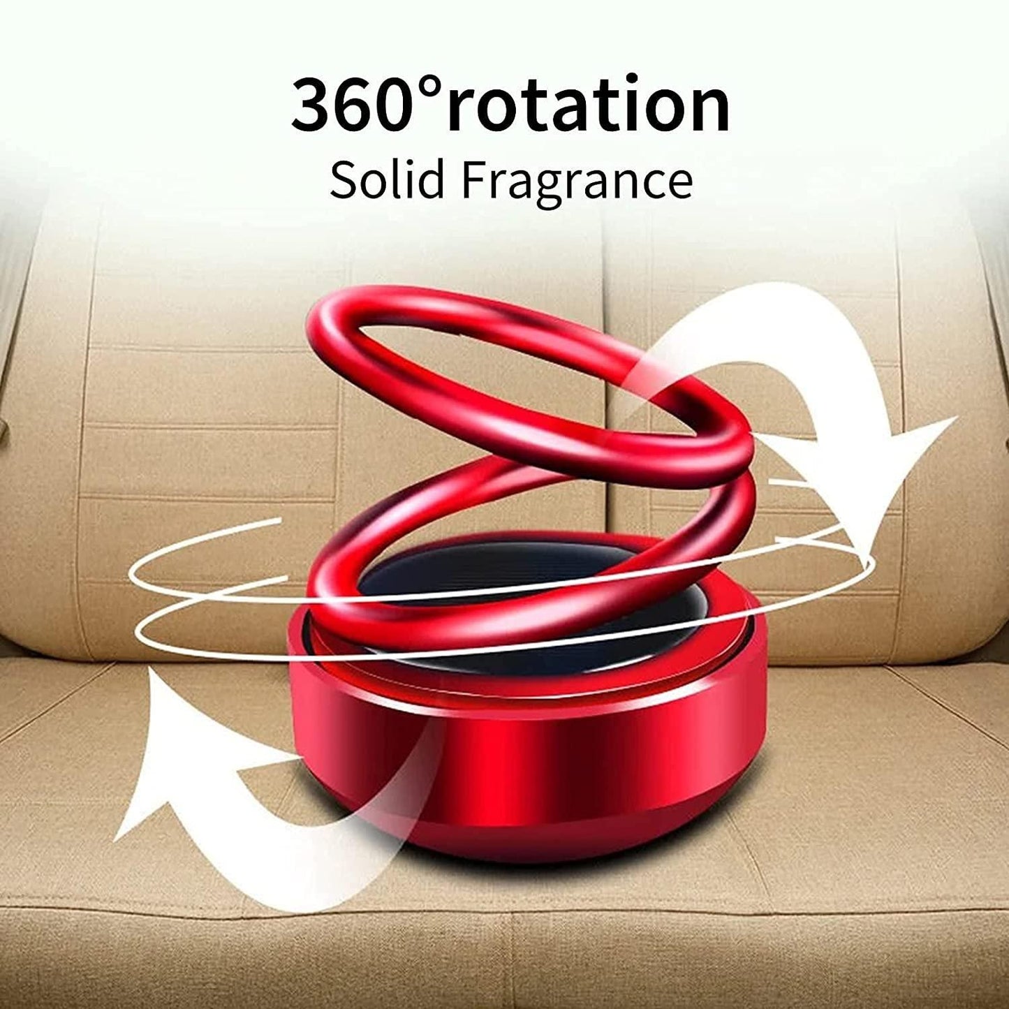 Solar Energy Rotating Ring - Organic Car Fragrance for India