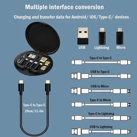 Fast Charging Travel Cable Set - Multi-Type USB-C for India