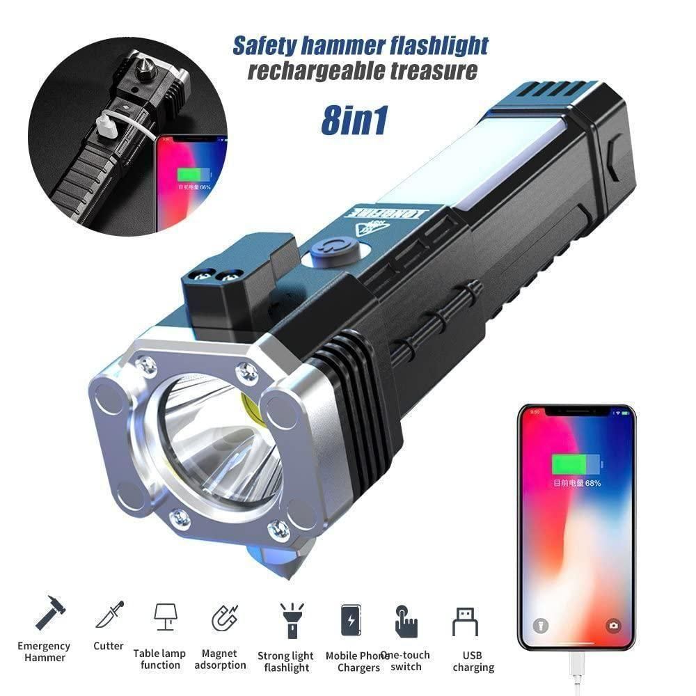 Portable Rechargeable Torch LED Flashlight - Bright Light for India