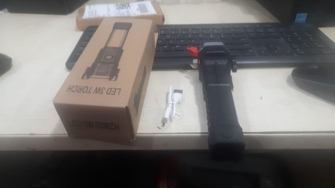 Portable Rechargeable Torch LED Flashlight - Bright Light for India