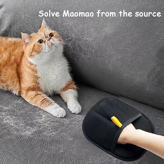 Pet Hair Removal Gloves - Double-Sided Grooming Mitt for Dogs & Cats