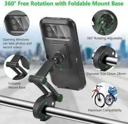 360° Waterproof Bike Phone Holder - Universal Mount for India