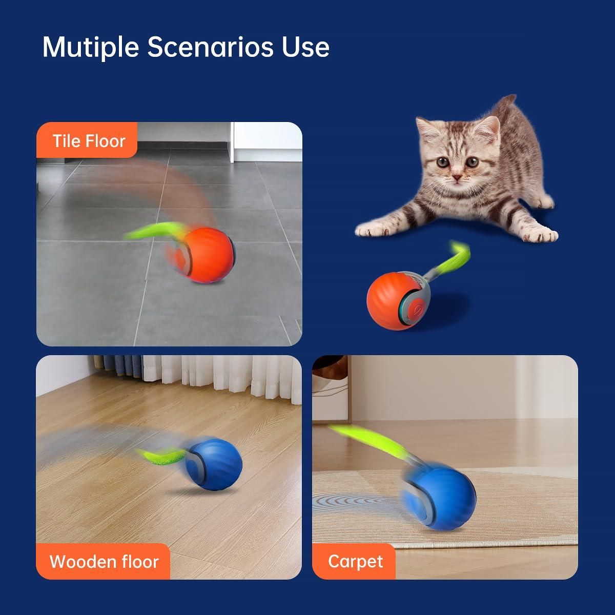 Rolling Ball Cat Toy - Interactive Smart Teaser for India