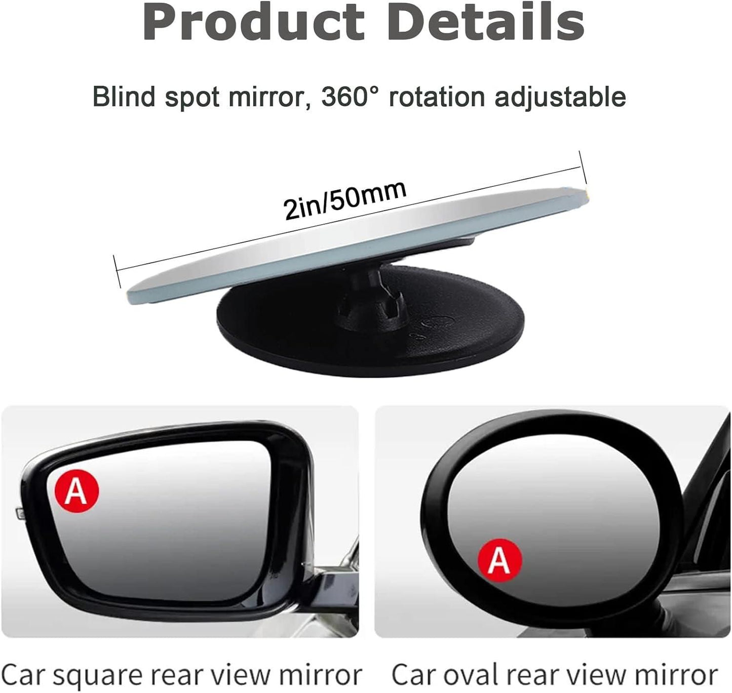 Round Wide Angle Blind Spot Mirror - Safety Enhancement for India