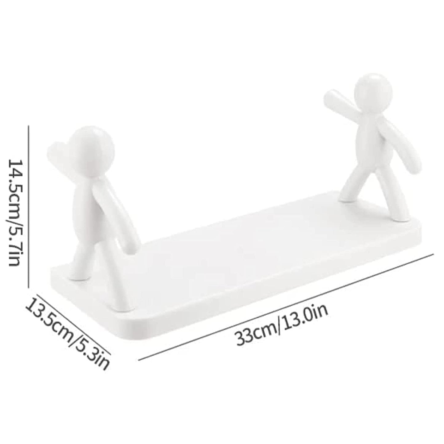 White Wall-Mount Storage Shelf - Waterproof Bathroom Organizer