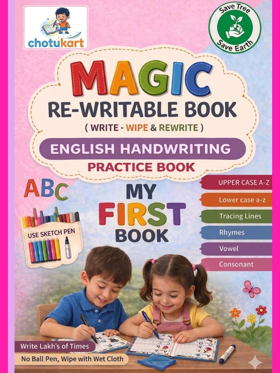 Magic Re-Writable Books 3 Combo: Kannada + English + Maths