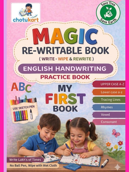 Magic Re-Writable Books 3 Combo: Kannada + English + Maths