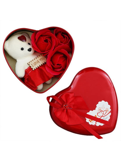 Bear Rose Gift Box - Romantic Teddy Bear Gift with Roses