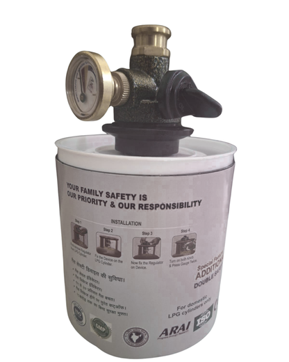 Automatic Gas Double Safety Device for LPG Cylinders with Auto Shut-Off & Leak Detection