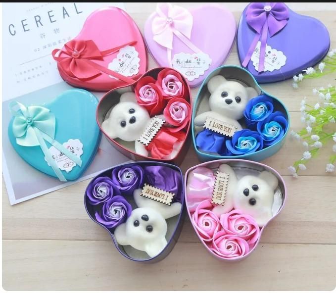 Bear Rose Gift Box - Romantic Teddy Bear Gift with Roses
