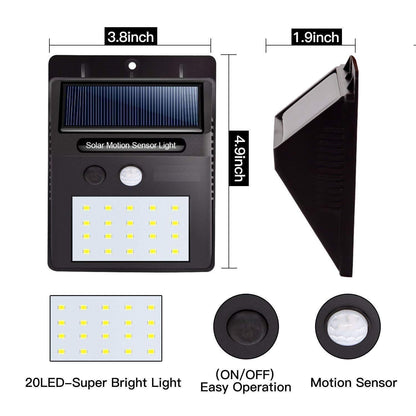 Solar LED Light - 20 Bright LEDs with Motion Sensors for India