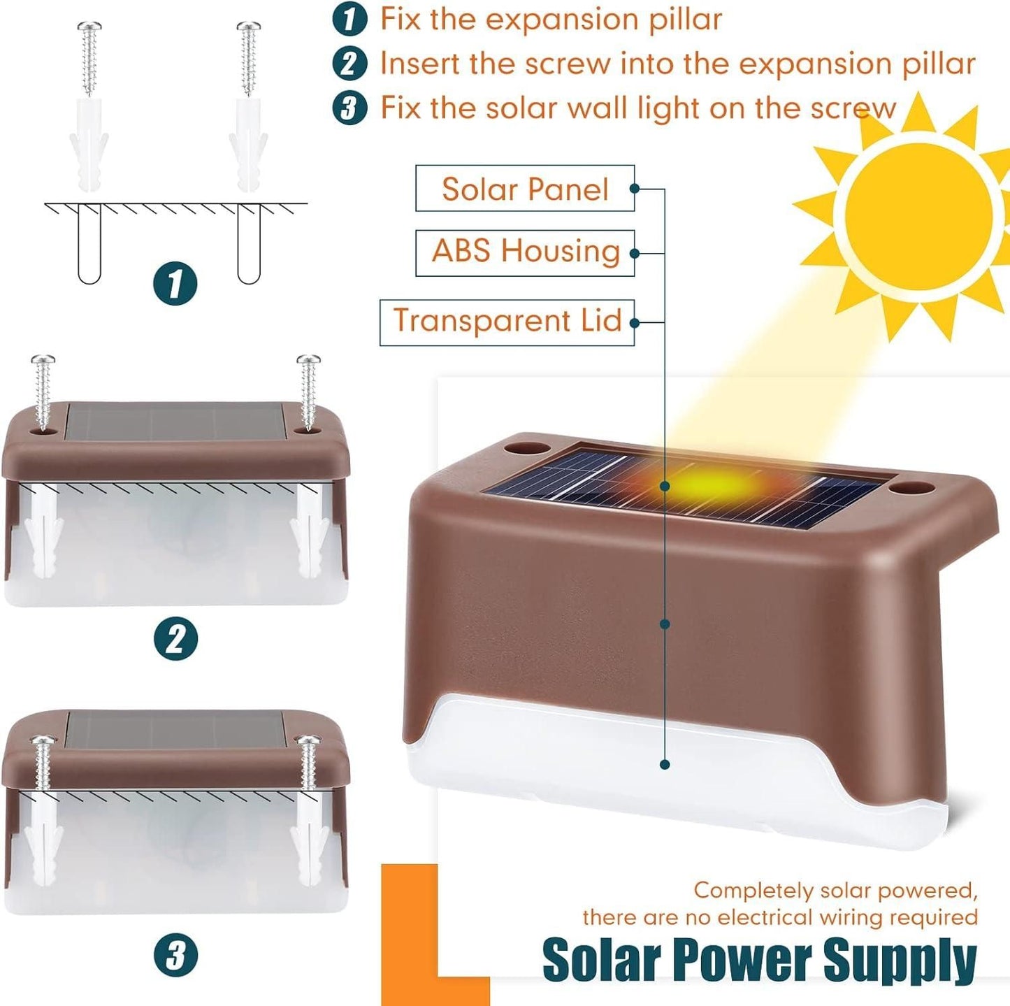 Solar Deck Lights Outdoor - Waterproof LED Pack for India