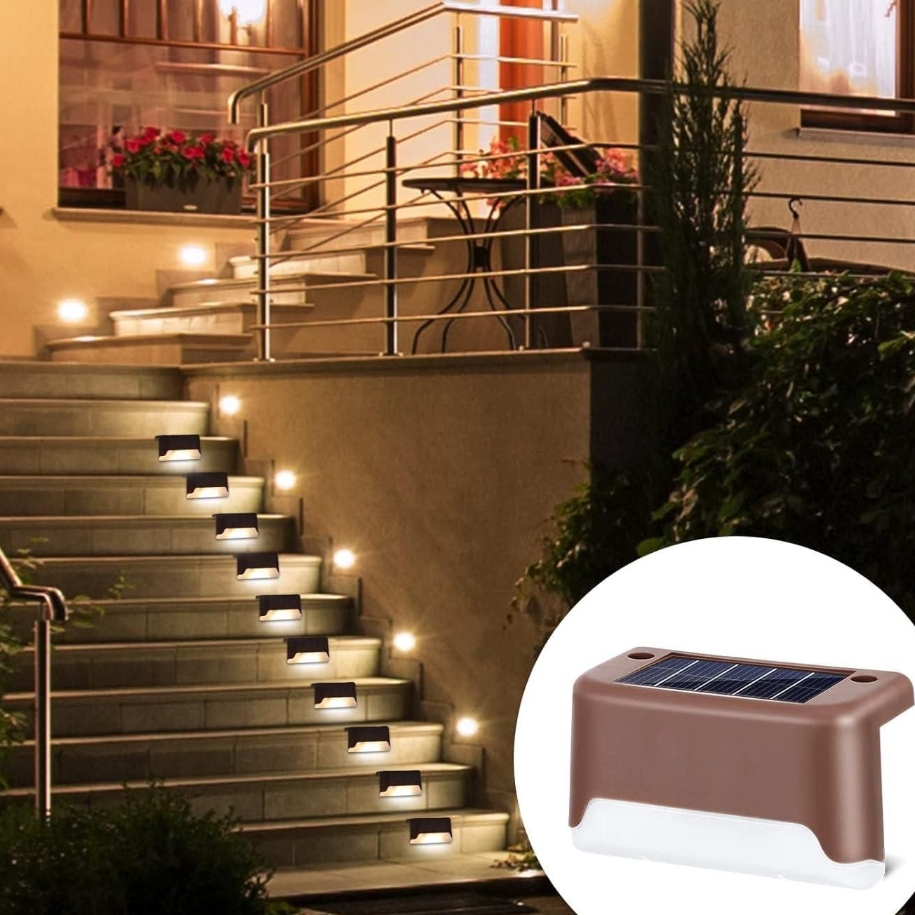 Solar Deck Lights Outdoor - Waterproof LED Pack for India