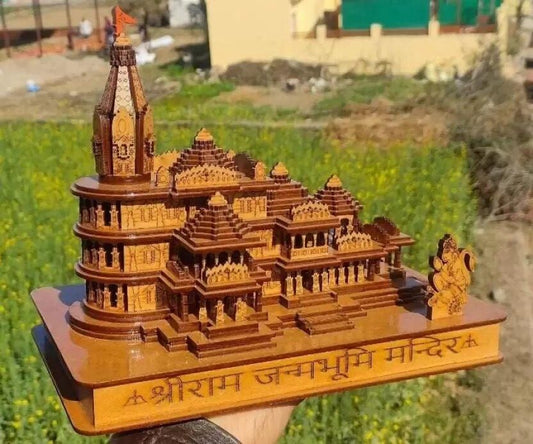 Shri Ram Mandir 3D Wooden Temple – Handcrafted Spiritual