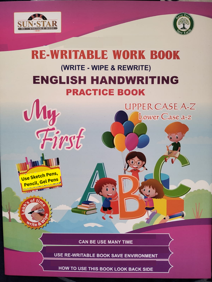 Magic Re-Writable books Kannada Varnamale, English Alphabets, Maths and Hindi COMBO: Handwriting & Learning Skills Improvement