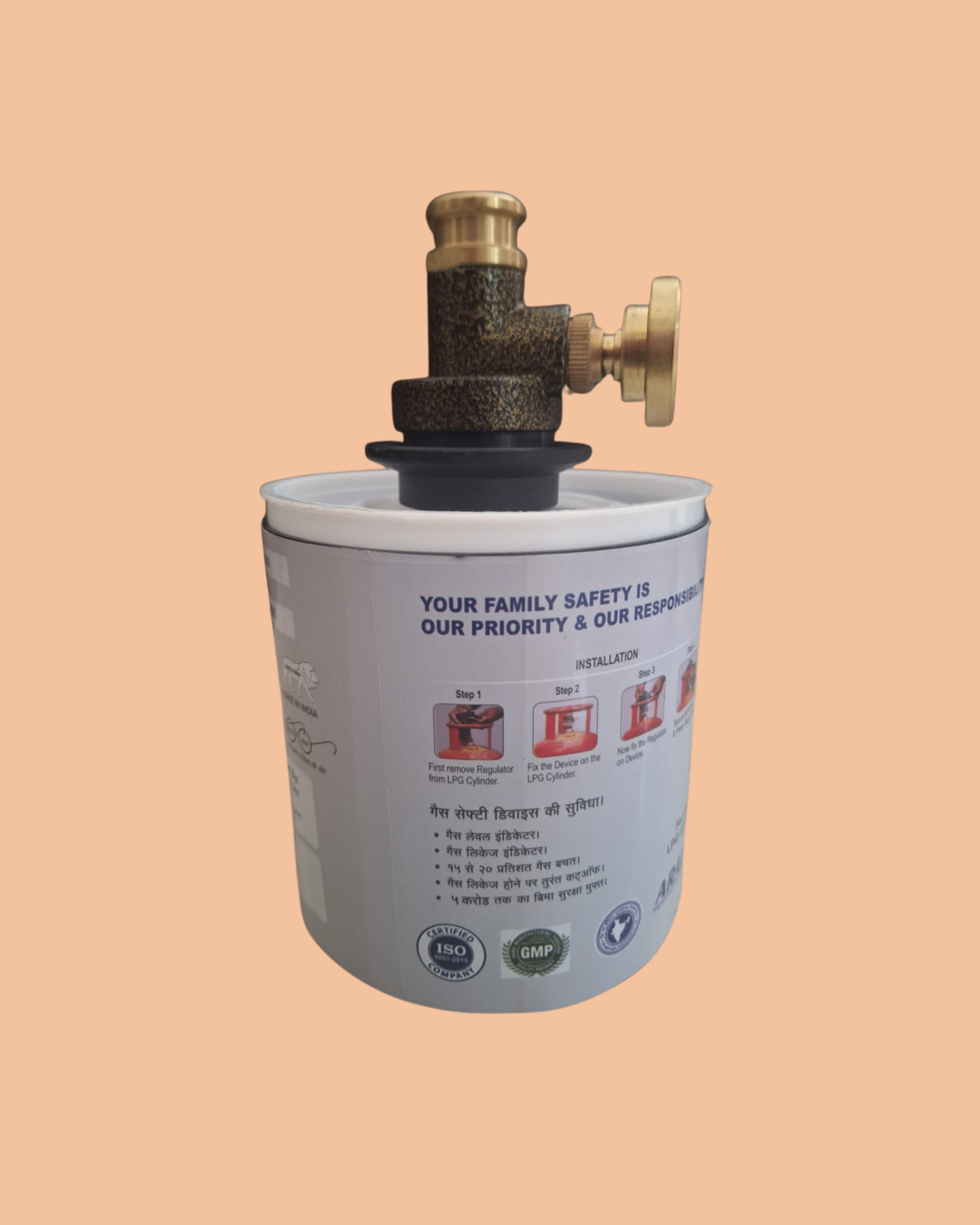 Automatic Gas Safety Device for LPG Cylinders with Auto Shut-Off & Leak Detection