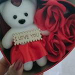Bear Rose Gift Box - Romantic Teddy Bear Gift with Roses