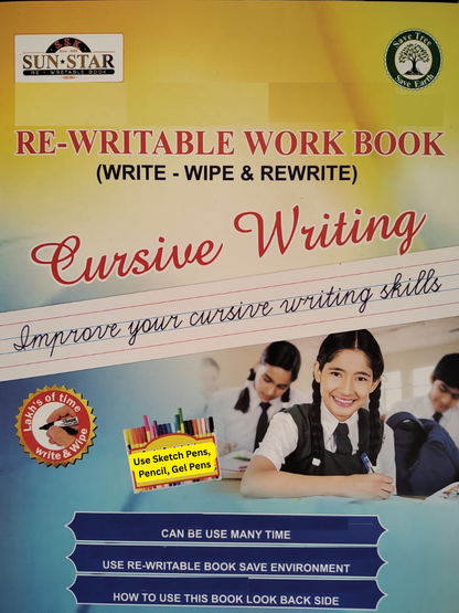 Magic Re-Writable books Kannada Kagunita, English Cursive Writing and Maths COMBO: Handwriting & Learning Skills Improvement
