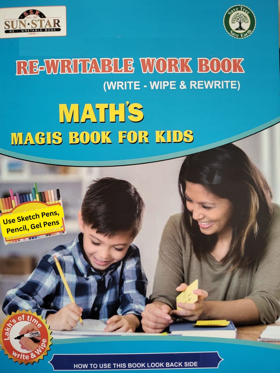 Magic Re-Writable books Kannada Varnamale, English Alphabets, Maths and Hindi COMBO: Handwriting & Learning Skills Improvement